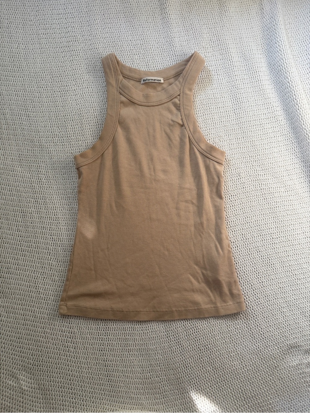 Reformation Tan/Beige Tasha Tank Size S Ribbed Tank